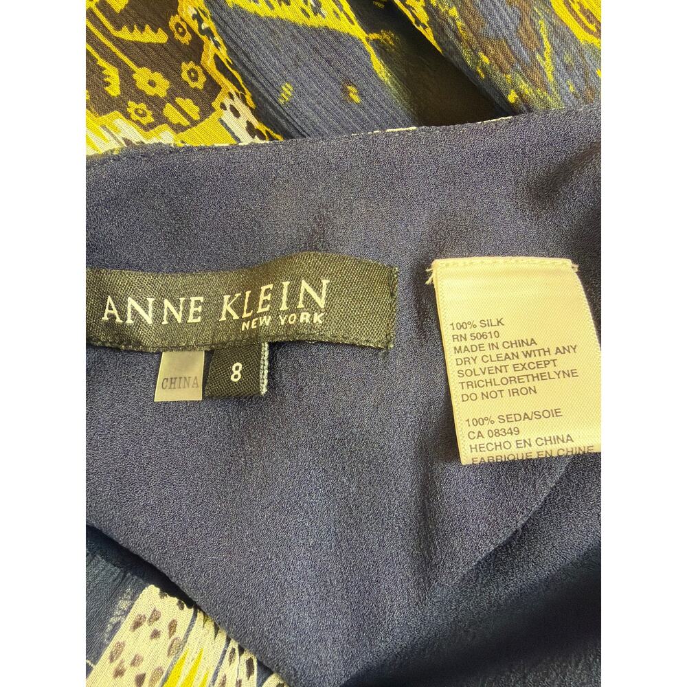 Anne Klein 100% Silk Multicolor Pattern Midi Skirt Size 8 - Picture 4 of 5